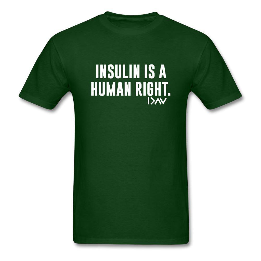 Insulin Is A Human Right Diasbetes Awarness Adult Unisex Classic T-Shirt - forest green