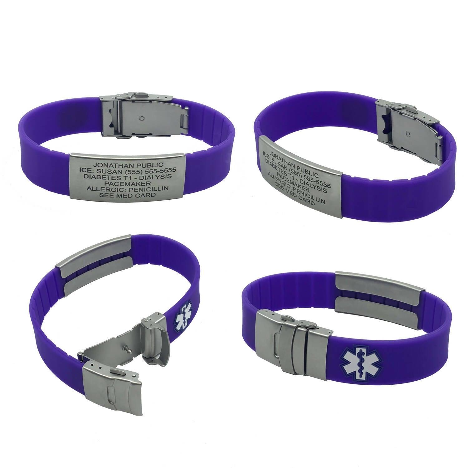 Vnox Free Custom Engraving Emergency Medical Alert ID Cuff Bracelets for  Men, Casual Handmade Braided Leather Wristband Jewelry