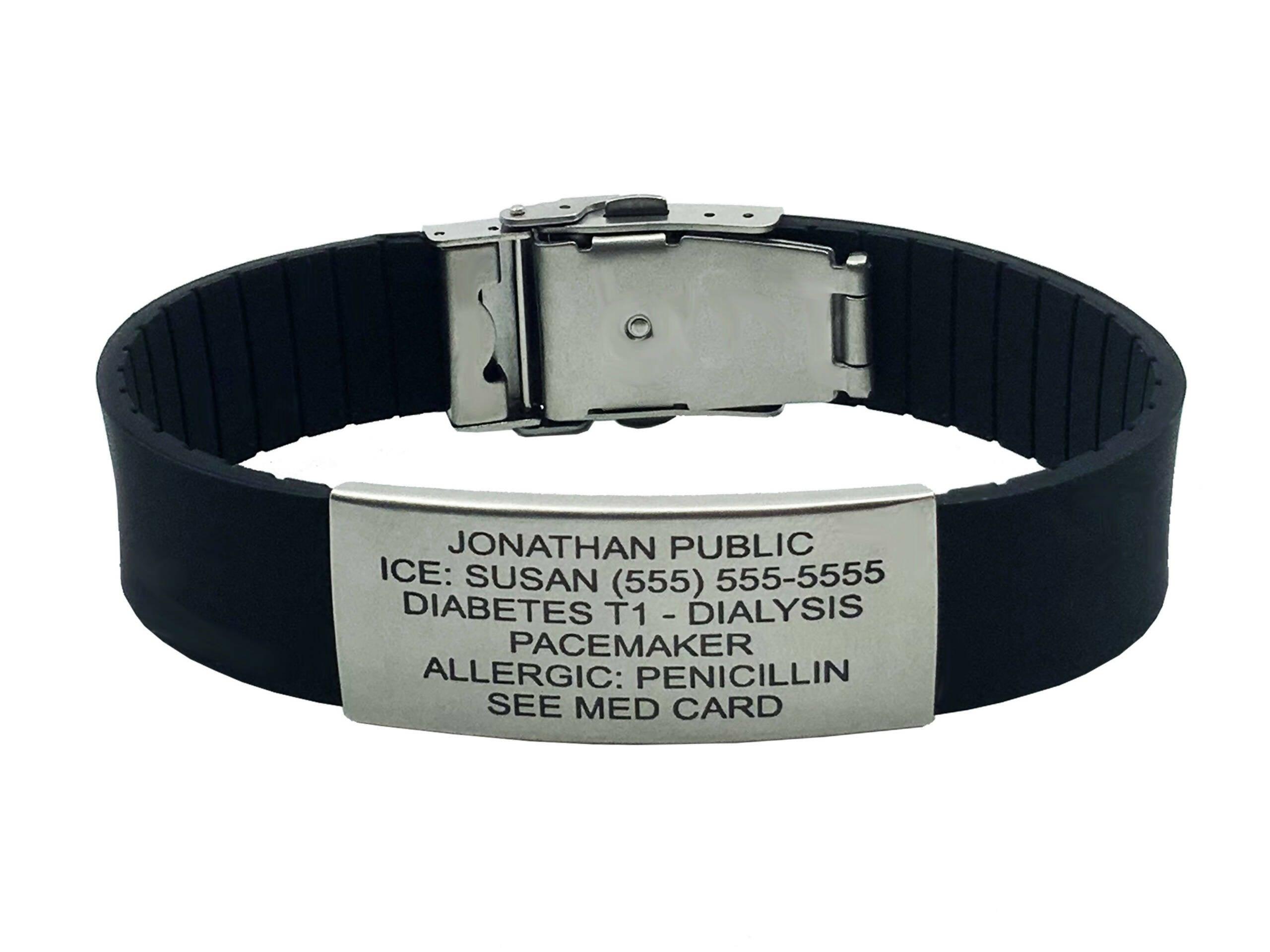 Mesh Band Personalized Medical ID Bracelet | Mens jewelry bracelet,  Bracelets, Medical id bracelets