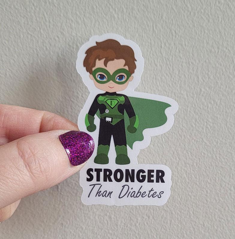 Stronger than Diabetes superhero boy Sticker - The Useless Pancreas