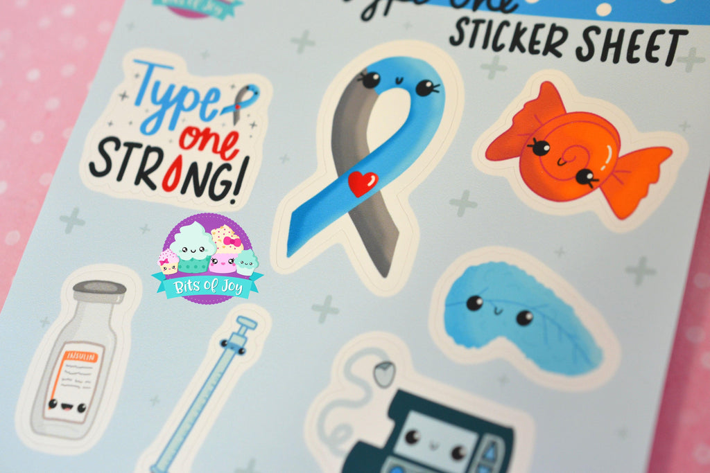 type 1 diabetes sticker sheet