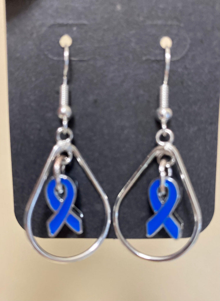 T1D Awareness Ribbon Earrings With Fishhook Base - The Useless Pancreas