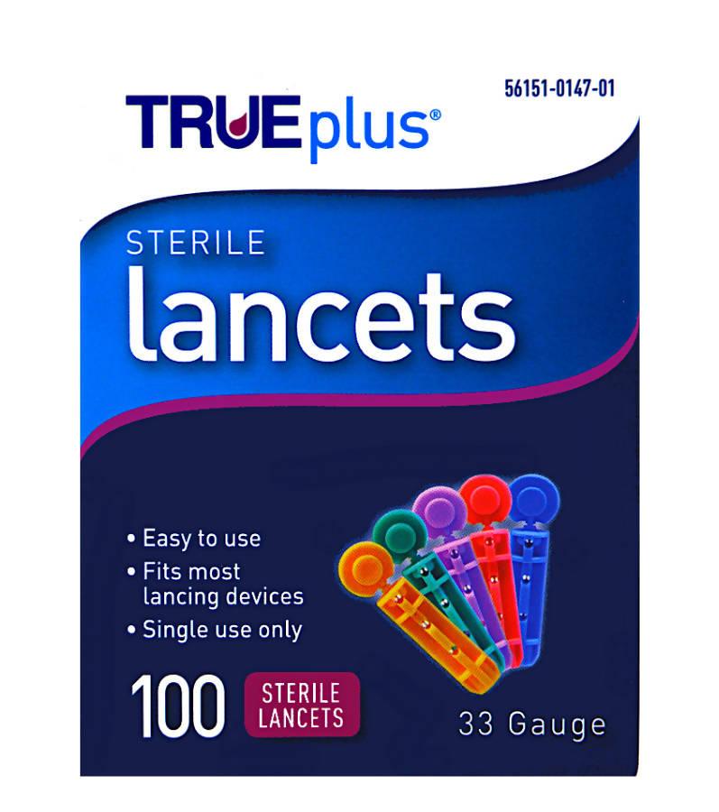 TRUEplus Sterile Lancets 100 Count - 33 Gauge - The Useless Pancreas