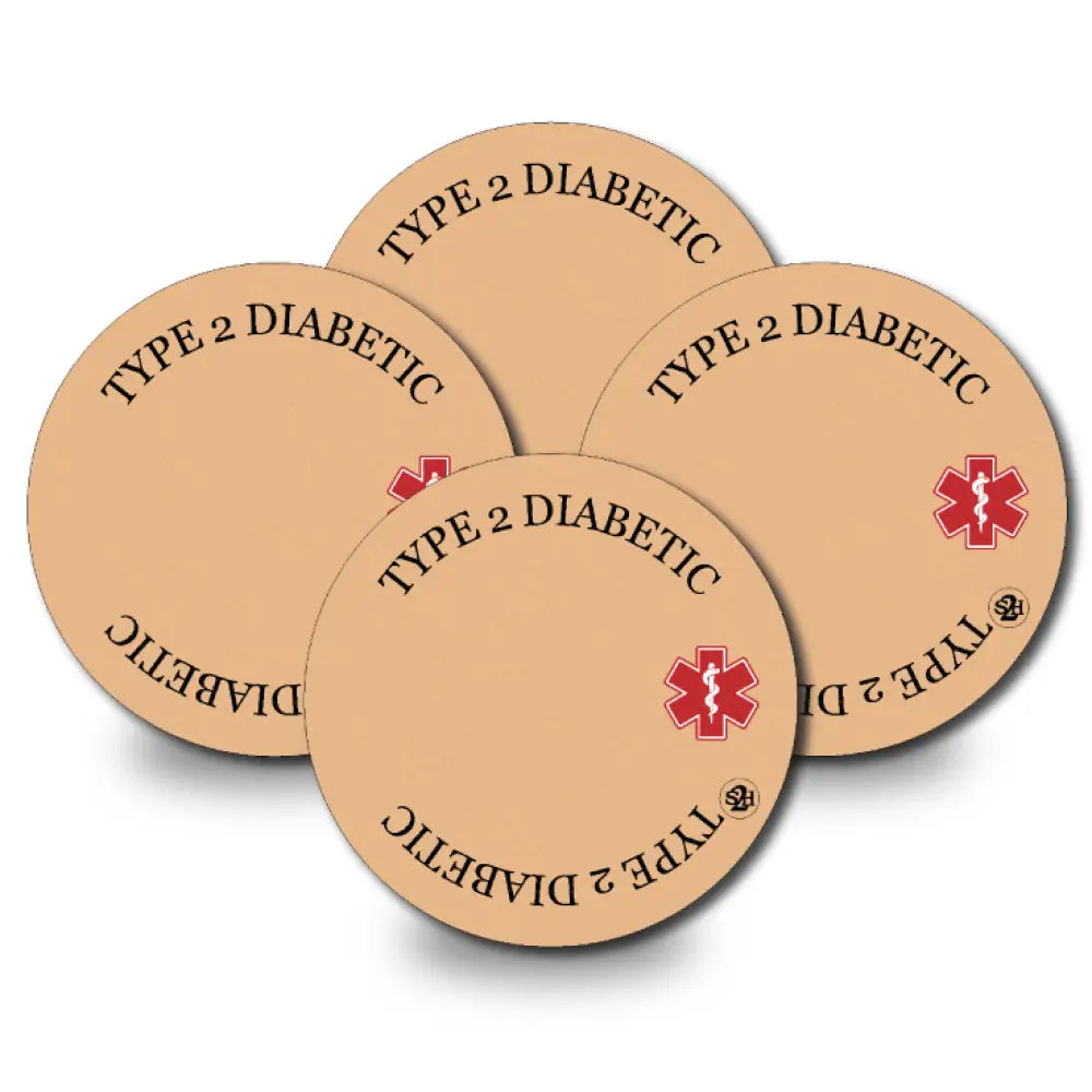 Type 2 Diabetes Awareness In Beige - Libre Cover-up 4-Pack (Set of 4 Patches) / Freestyle