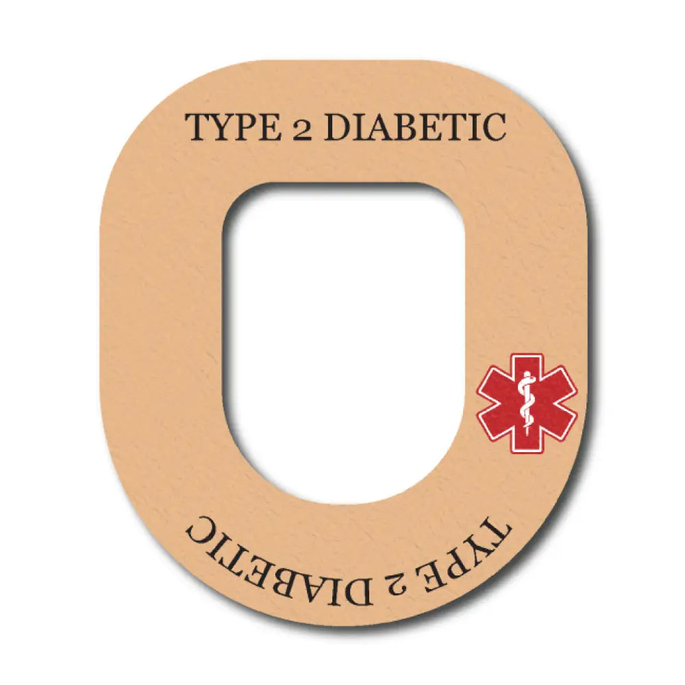 Type 2 Diabetes Awareness In Beige - Omnipod Single Patch