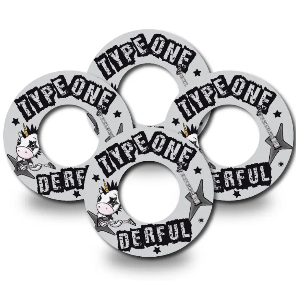 Typeone-derful Rock On Unicorn - Libre 2 4-Pack (Set of 4 Patches)