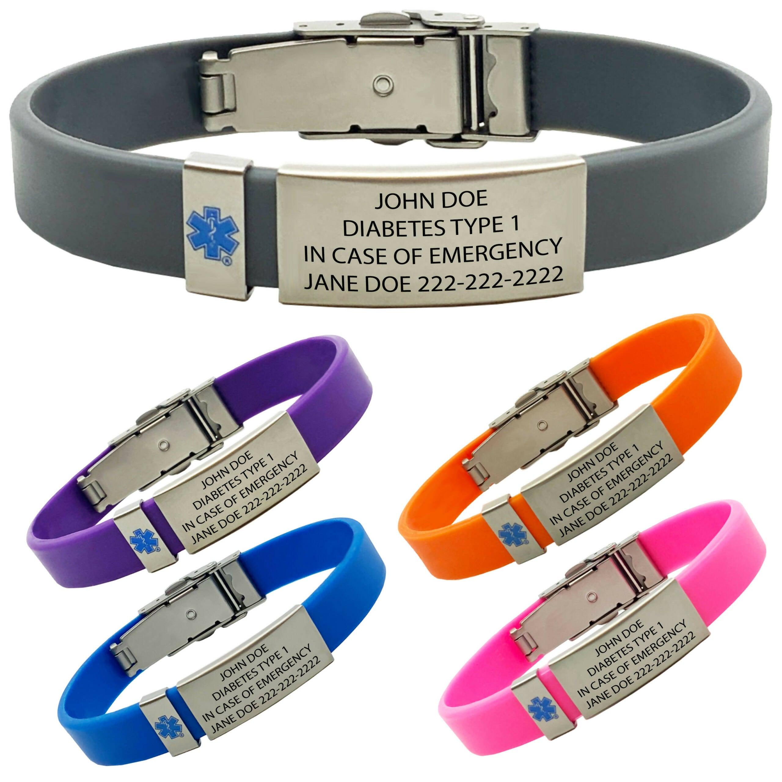 Wide Chain Link ID Bracelet | Medical Alert Bracelets for Men