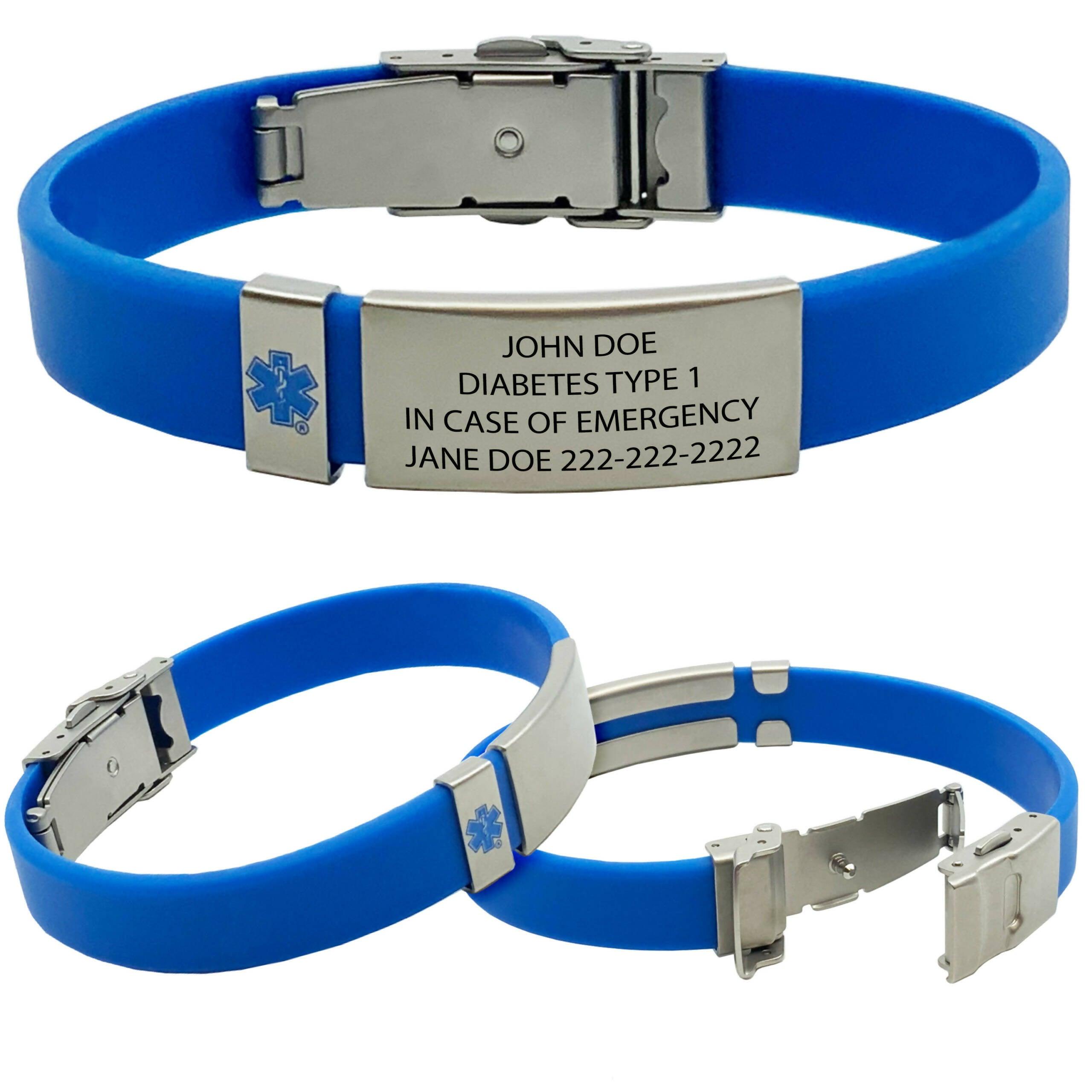 UltraSlim Medical Alert ID Bracelets – Free Custom Engraving – The