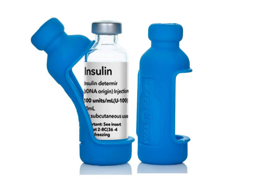 VIAL SAFE Insulin Bottle Protector Case for Diabetes (Fits Lantus, Apidra, Admelog): Light Blue (2-PACK) - The Useless Pancreas