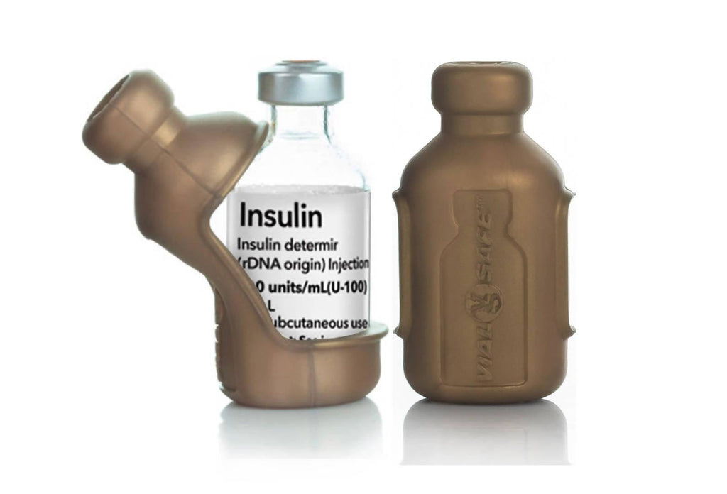 VIAL SAFE Insulin Bottle Protector Case for Diabetes (Short Size): Gold 2-Pack (2-PACK) - The Useless Pancreas