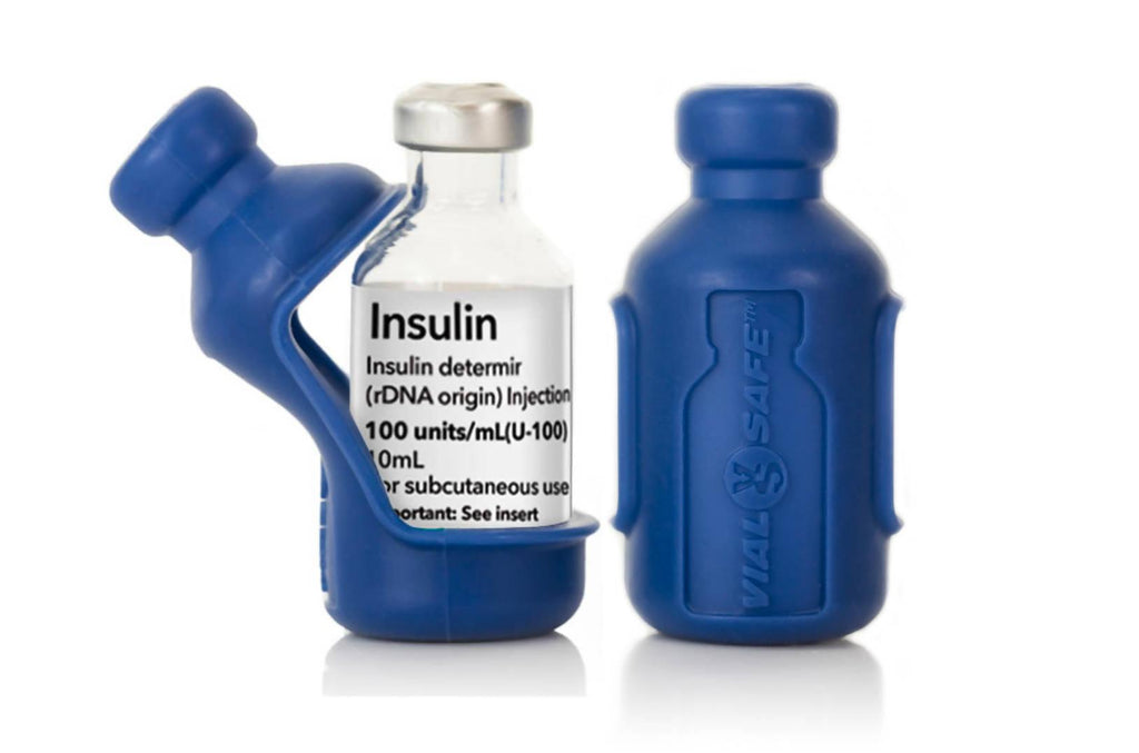 VIAL SAFE Insulin Bottle Protector Case for Diabetes (Short Size): Navy Blue (2-PACK) - The Useless Pancreas