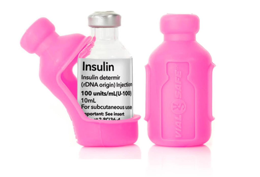 VIAL SAFE Insulin Bottle Protector Case for Diabetes (Short Size): Pink (2-PACK) - The Useless Pancreas