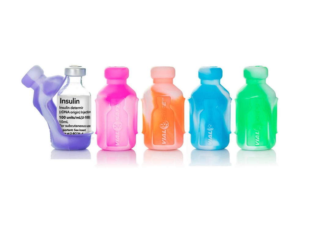 VIAL SAFE Insulin Bottle Protector Case for Diabetes (Short Size): Tie Dye (5-PACK) - The Useless Pancreas