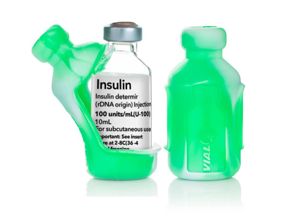 VIAL SAFE Insulin Bottle Protector Case for Diabetes (Short Size): Tie Dye Green (2-PACK) - The Useless Pancreas