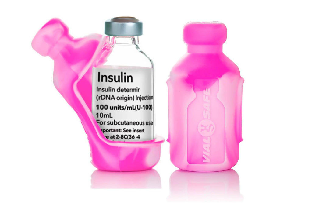 VIAL SAFE Insulin Bottle Protector Case for Diabetes (Short Size): Tie Dye Pink 2-Pack (2-PACK) - The Useless Pancreas