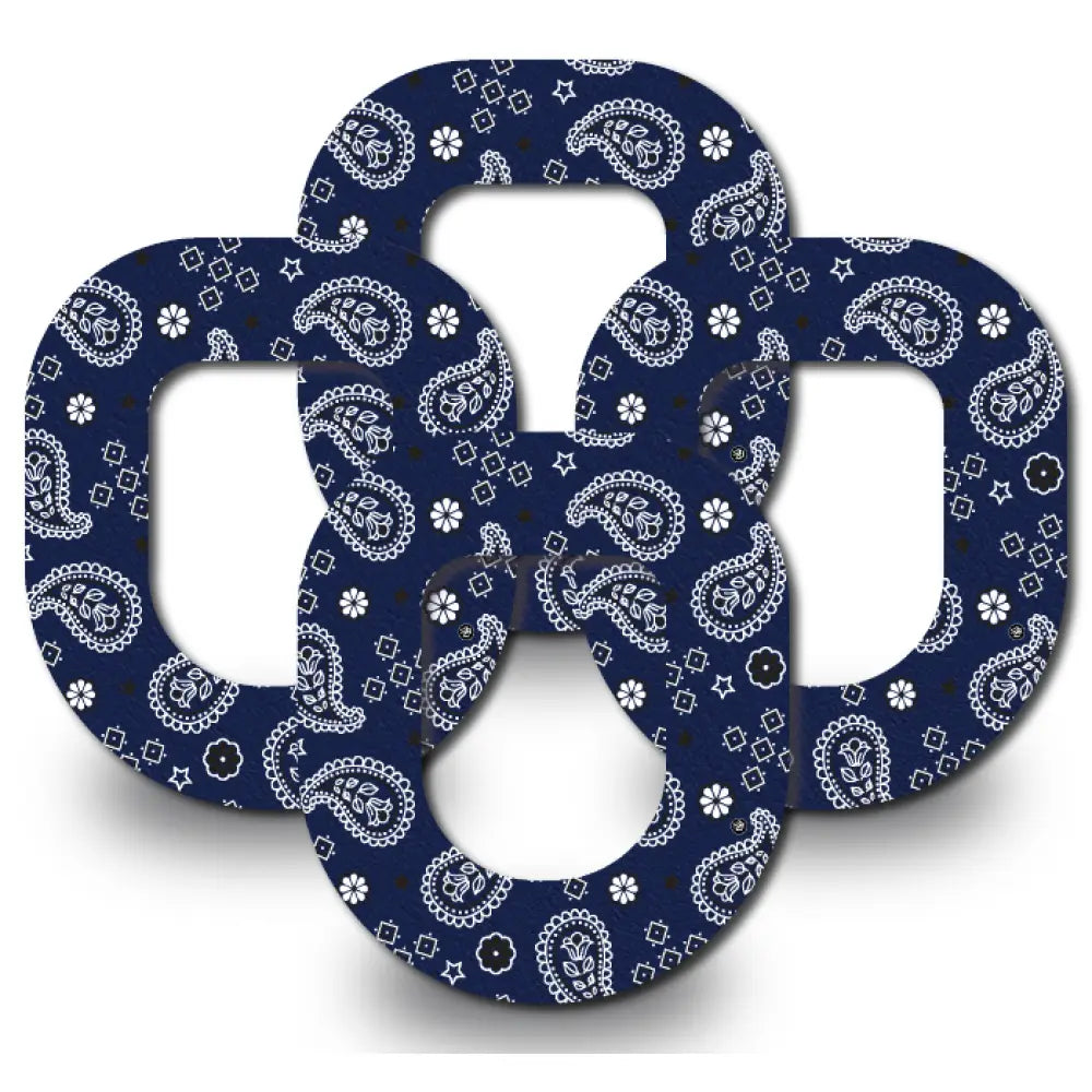 Western Paisley Blue Pattern - Omnipod 4-Pack (Set of 4 Patches)
